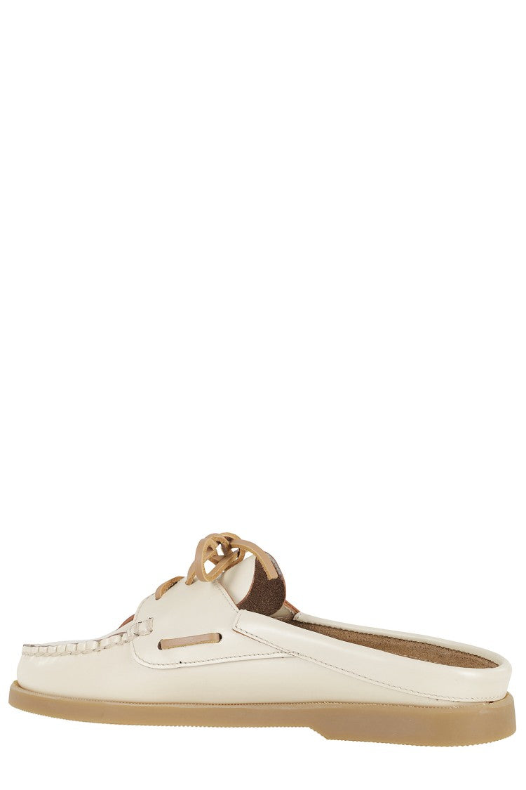 Hereu Custard Saler Mul Nautic Leather Mules