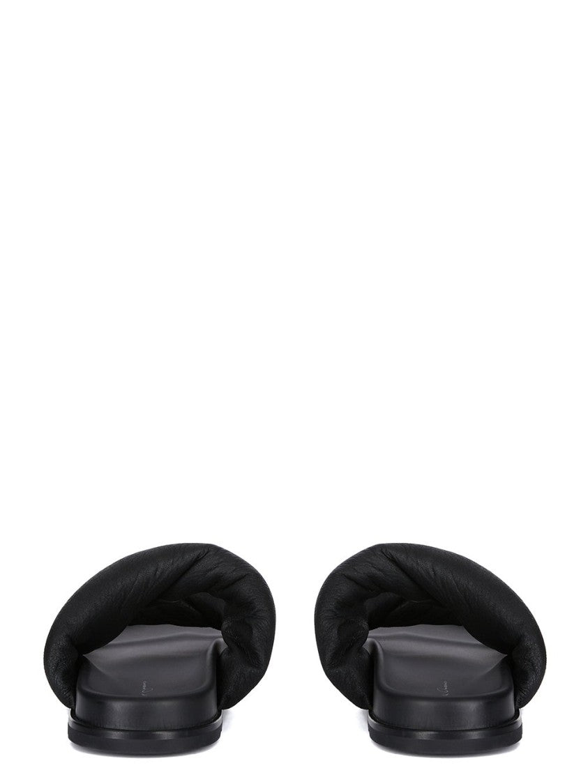 Rick Owens Twisted Granola Sandals In Blistered Black Lamb Leather