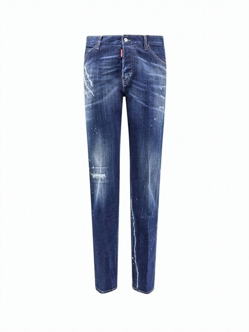 Dsquared2 Straight-Leg Denim Pants With Distressed Detailing