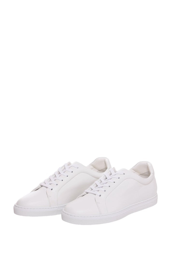 Pantofola D'oro White Calf Leather Padded Collar Sneakers