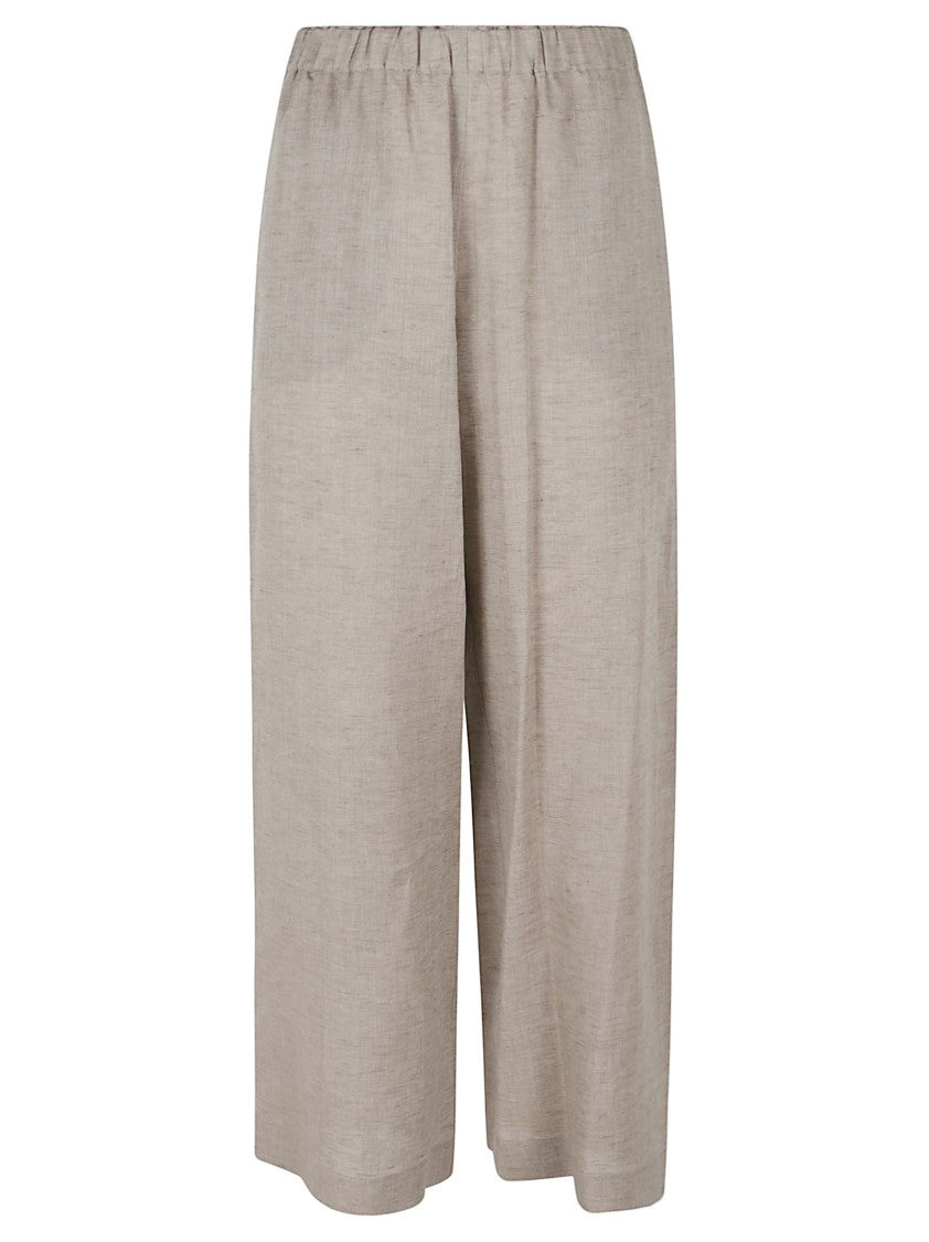 Fabiana Filippi Linen Pull-On Trousers With Textured Finish