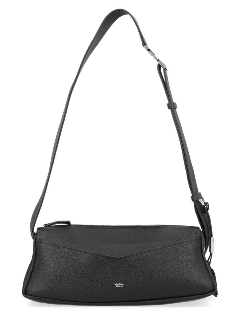 Max Mara Elongated Leather Shoulder Bag With Subtle Logo Detail