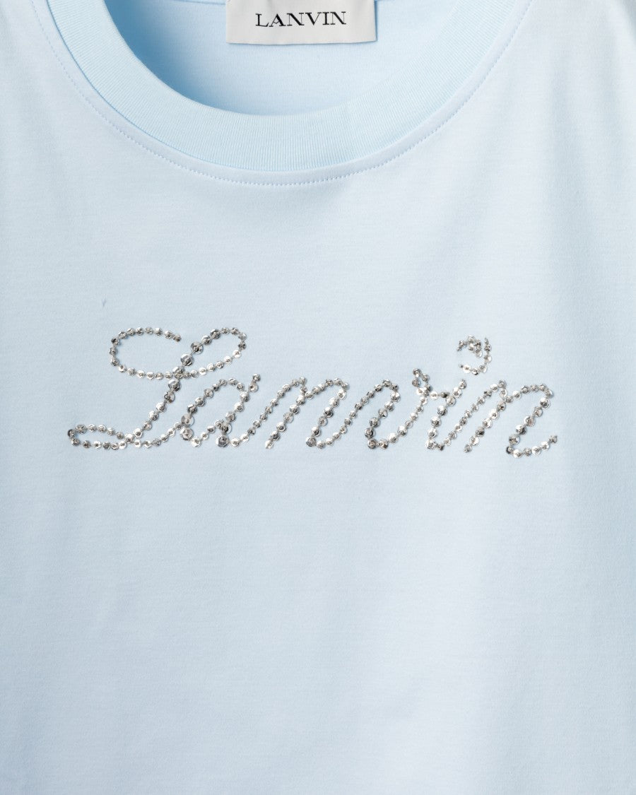 Lanvin Light Blue Cotton T-Shirt