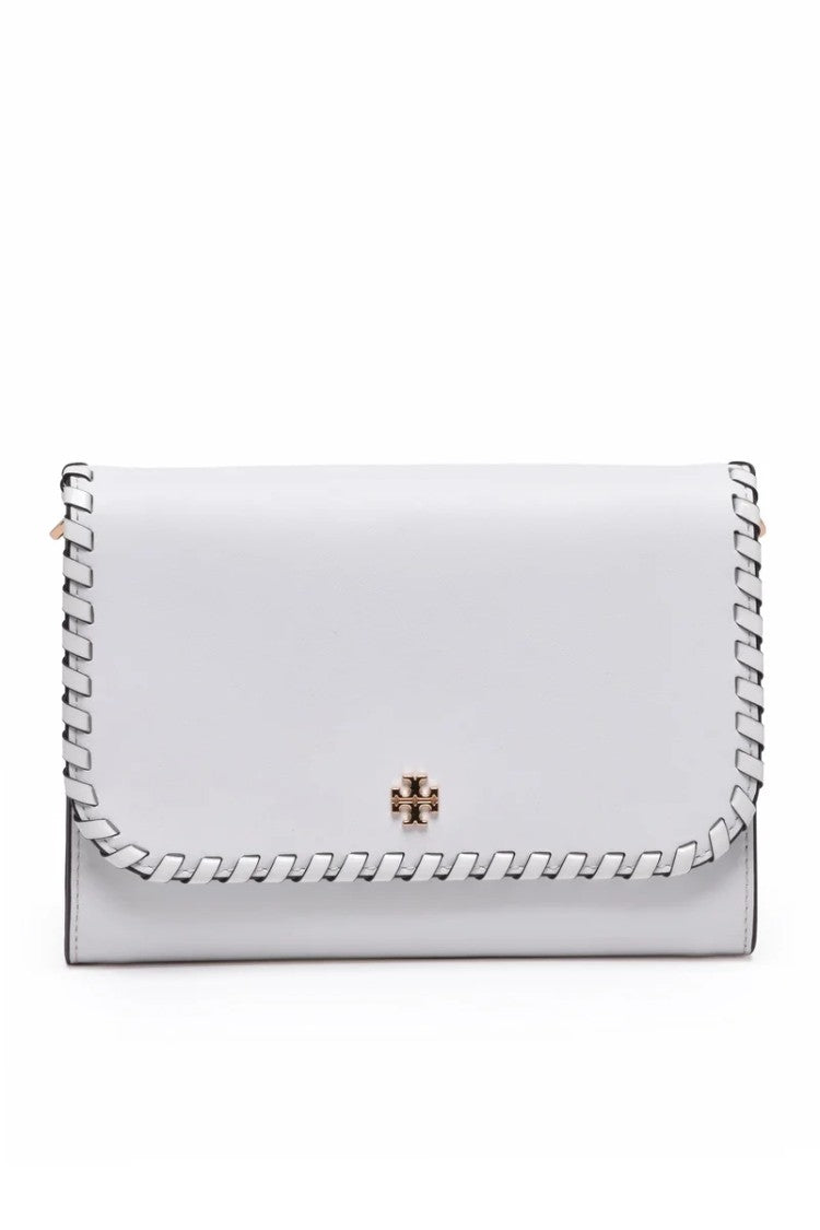 Tory Burch Emerson Whipstitch Shoulder Bag - White