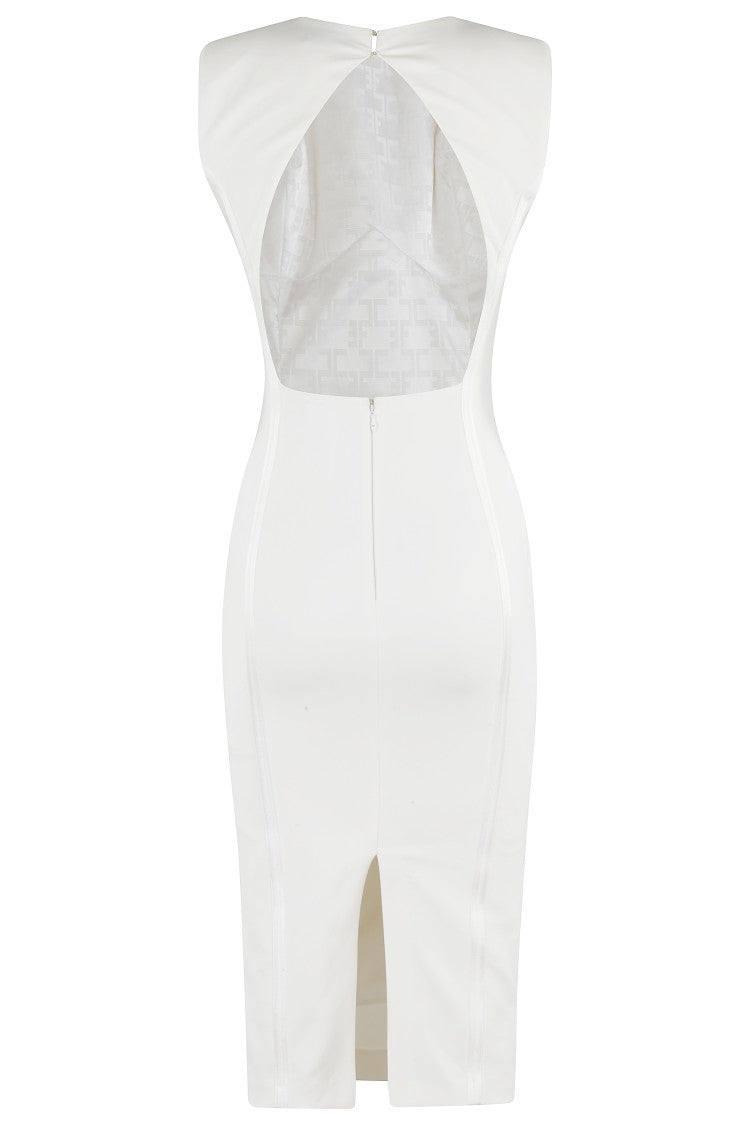 Elisabetta Franchi Fitted Sleeveless Midi Dress