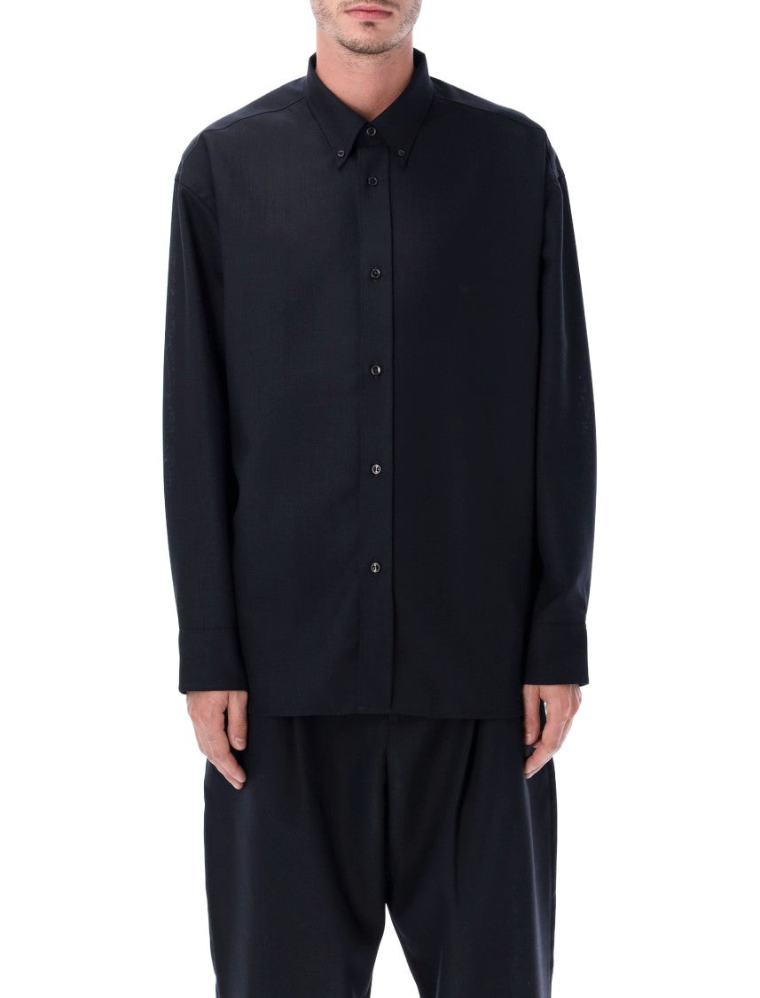 Studio Nicholson Oversized Wool Navy Blue Shirt