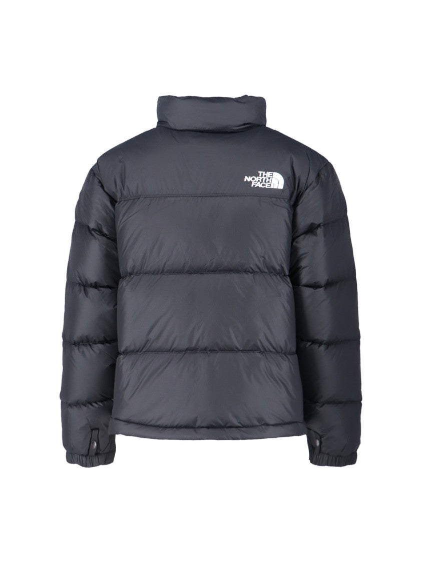 The North Face Quilted Black Down Jacket With High Collar And Detachable Hood