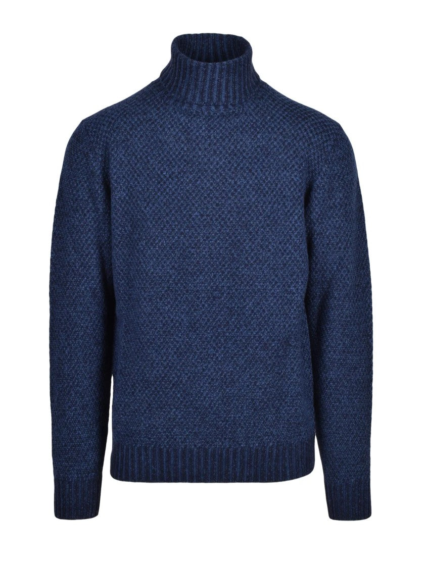 Cashmere Company P. Textured Knit Turtleneck Sweater In Warm Wool Blend