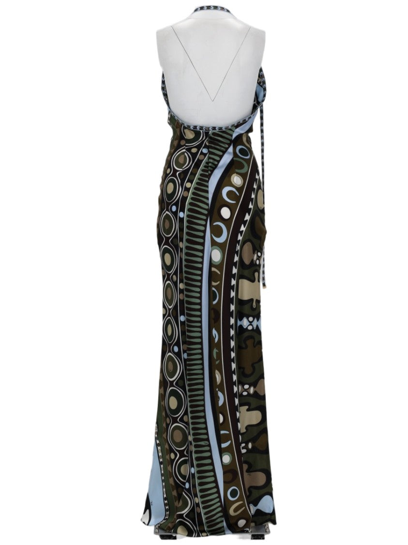 Pucci Halter Neck Open Back Silk Dress