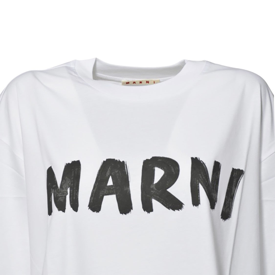 Marni White Organic Cotton T-Shirt With Logo