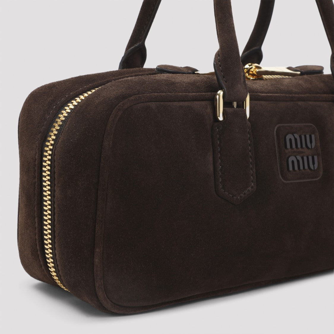 Miu Miu Brown Suede Calf Leather Bag