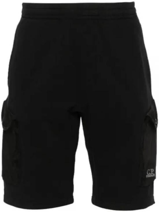 C.P. Company Fitted Black Shorts With Practical Pockets And Elastic Waistband