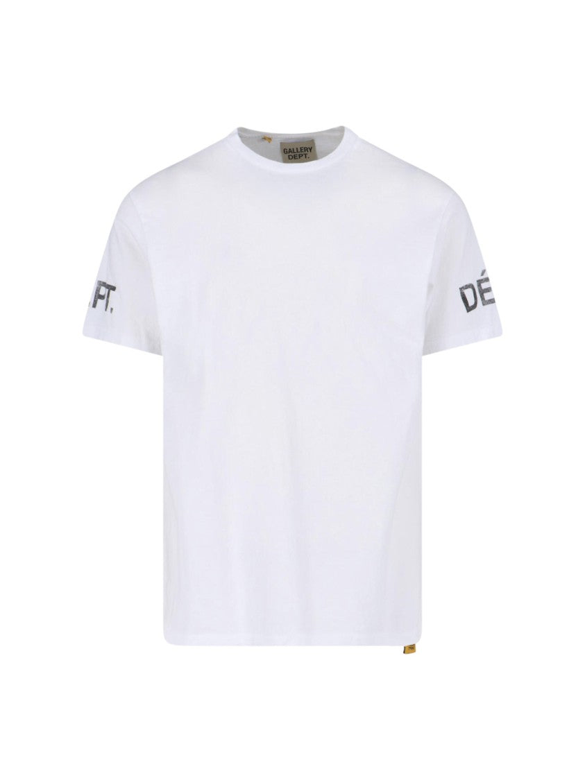 Gallery Dept. White Contrast Logo Straight Hem T-Shirt