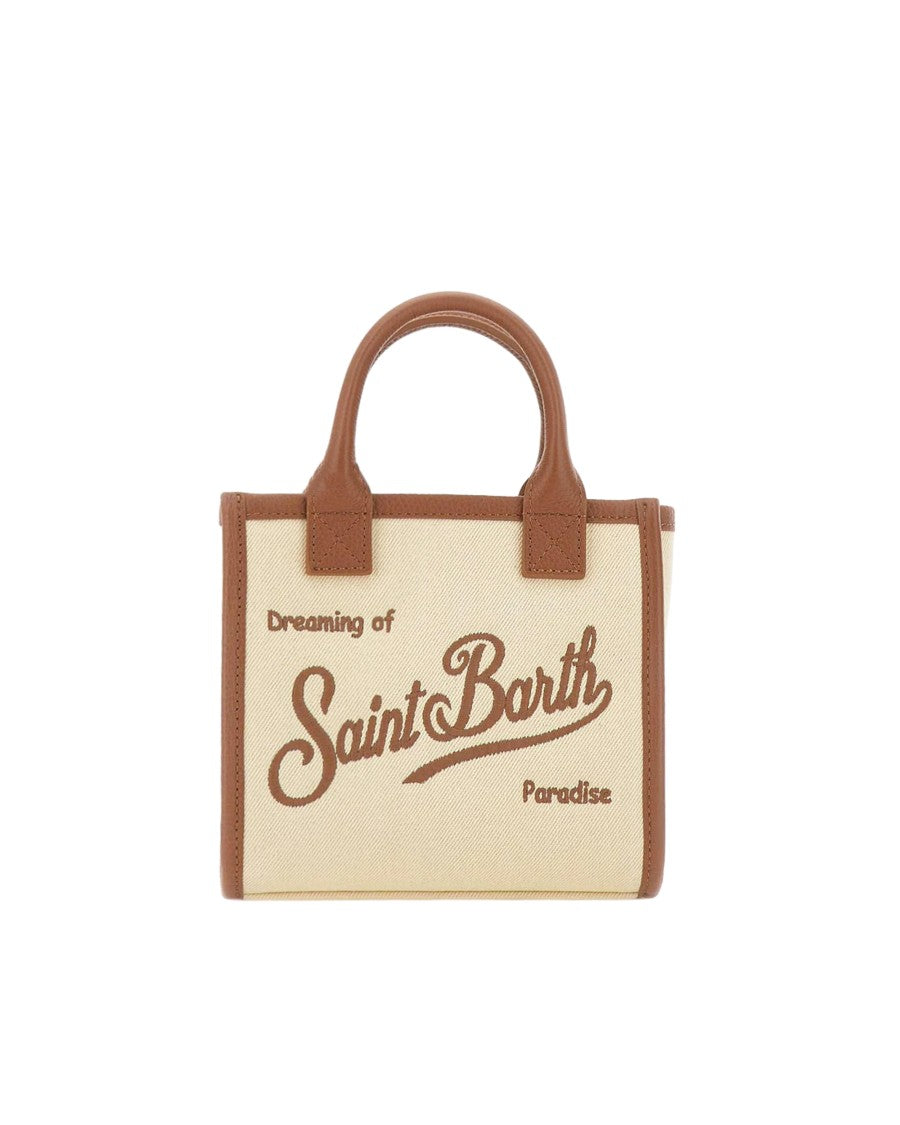 Mc2 Saint Barth Mini Tote Bag In Canvas With Leather Accents