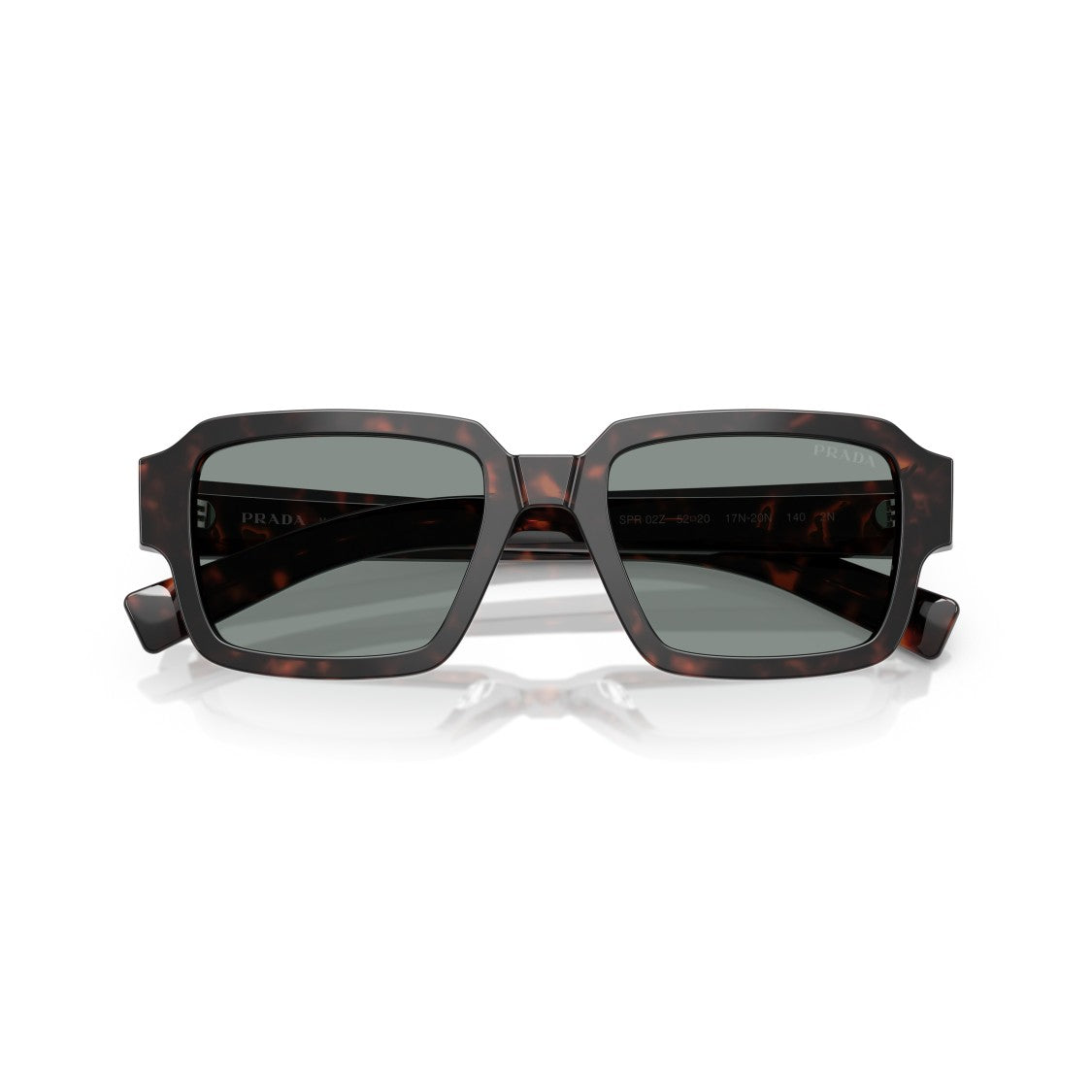 Prada 0Pr 02Zs Bold Rectangular Tortoiseshell Sunglasses