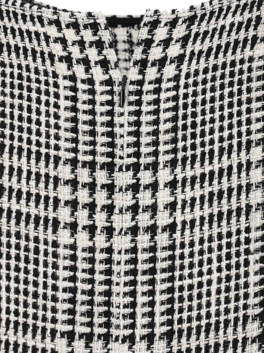Gianluca Capannolo Houndstooth Midi Dress – White