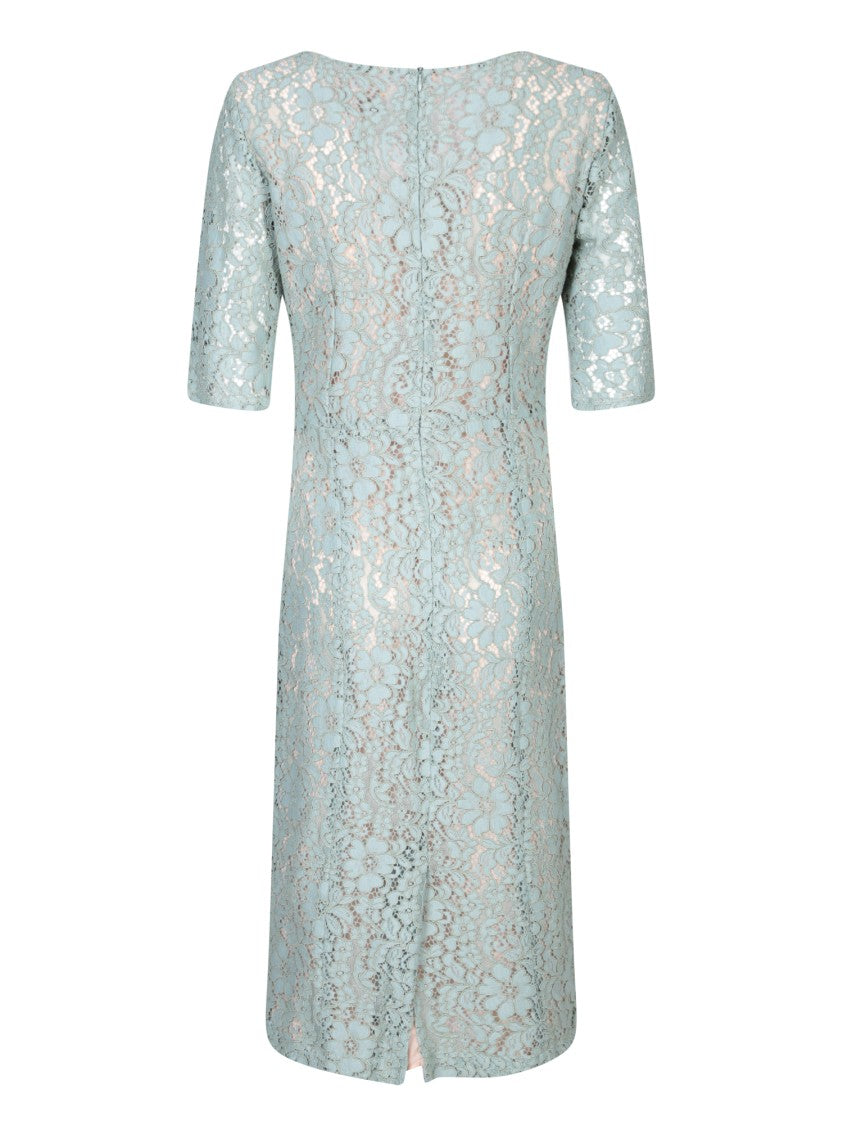 Blanca Vita Refined Lace Overlay Midi Dress