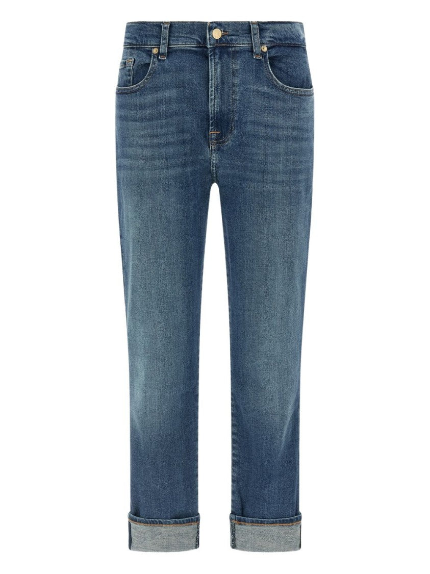 Seven Straight-Leg Jeans With Cuffed Hem And Classic Five-Pocket Design
