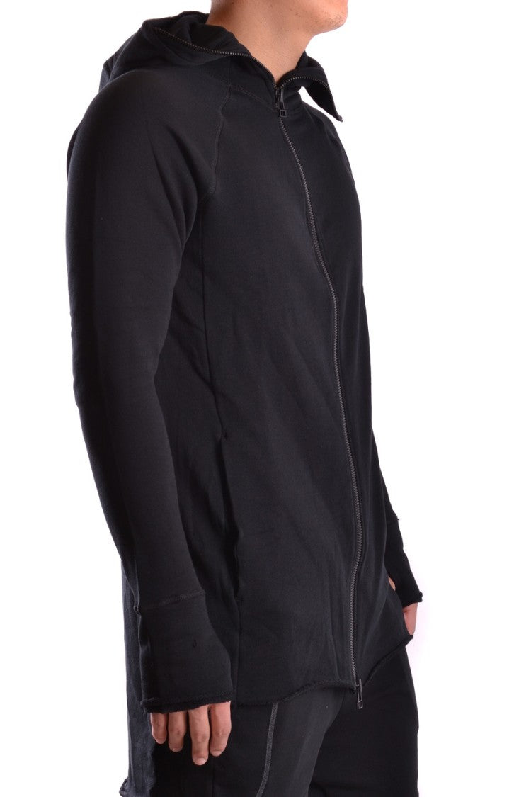 Barbara I Gongini Hooded Black Sweatshirt With Full Front Zipper