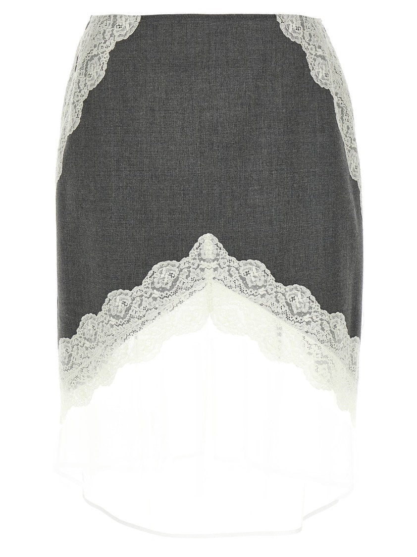 Jil Sander Organza Lace Wool Skirt