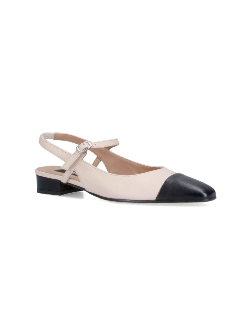 Carel "Oceano" Slingback Mules – Beige