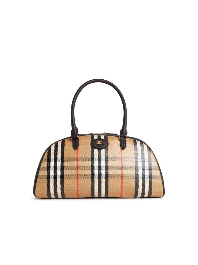 Burberry 'Highlands' Leather Blend Bowling Bag