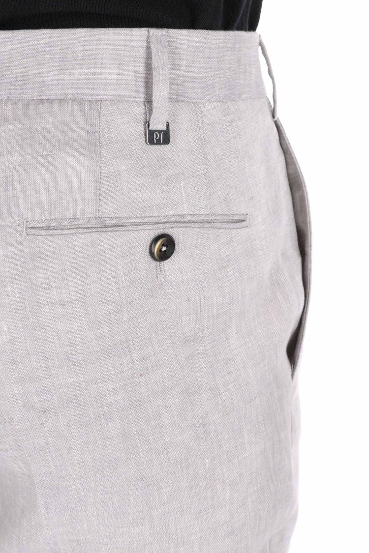 Pt Torino Slim Fit Pure Linen Trousers