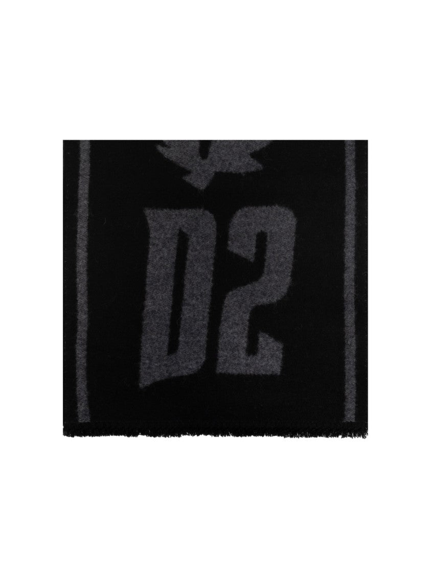Dsquared2 Horror Logo Knit Scarf
