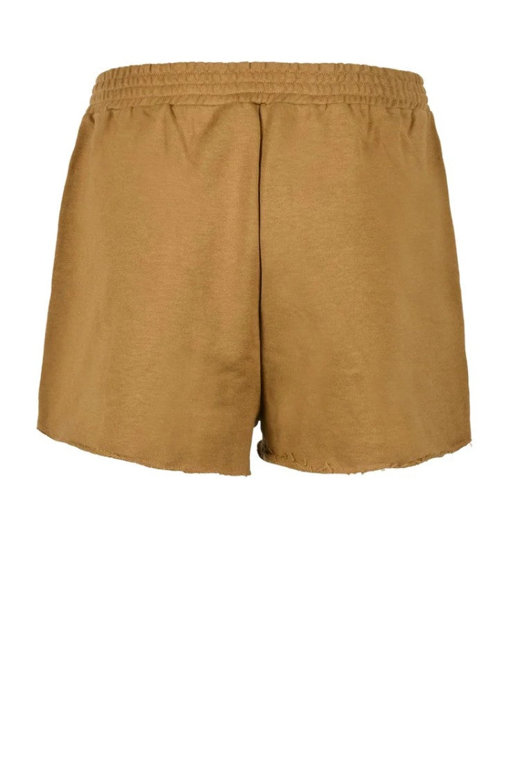 Douuod Brown Elastic Cotton Shorts