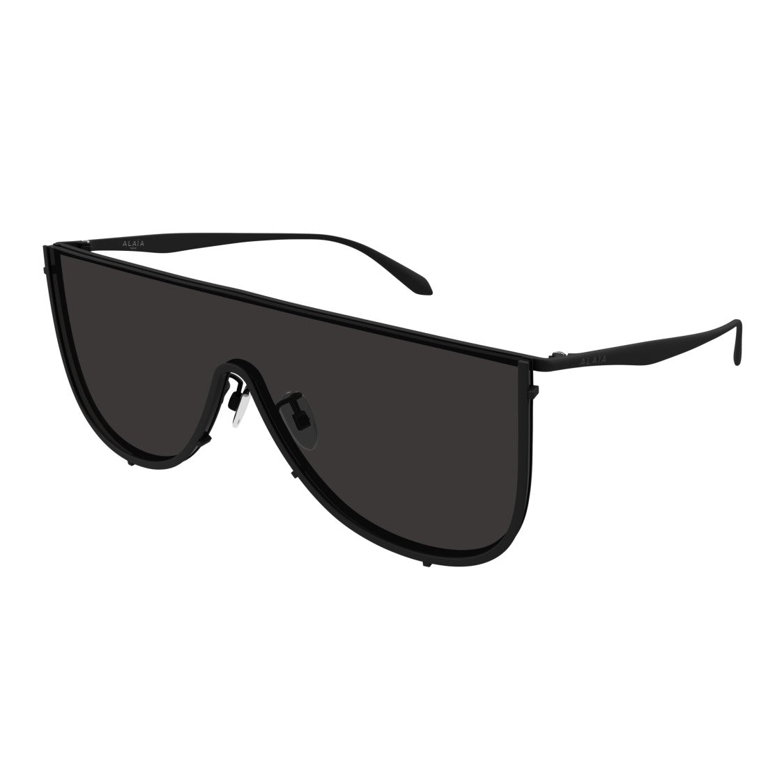 Azzedine Alaïa Oversized Shield Sunglasses With Black Metal Frame