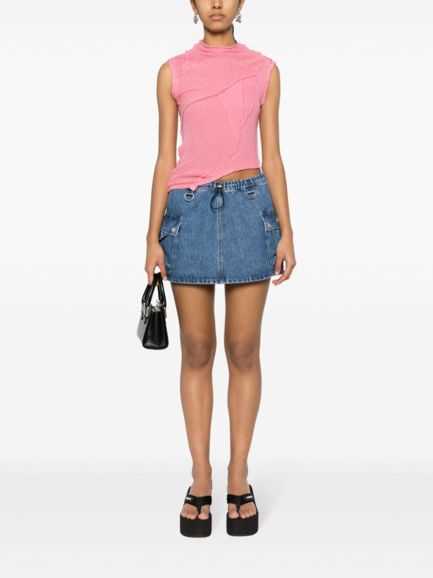 Coperni Thigh-Length Cotton Denim Skirt