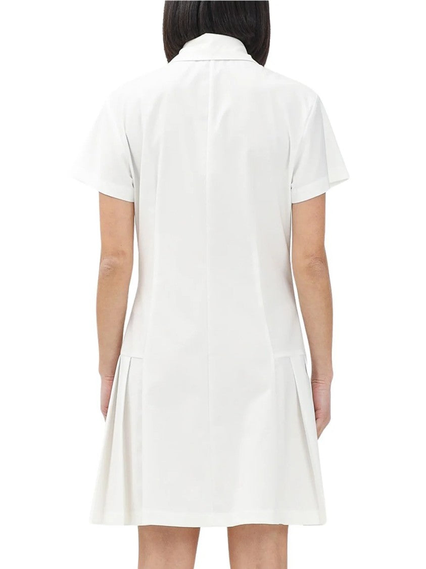 Hinnominate White Polyester Viscose Elastane Chemise Dress