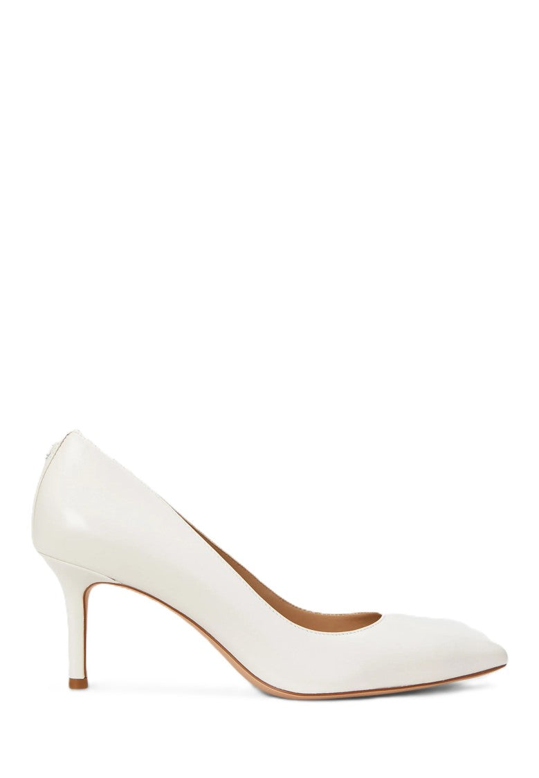 Lauren Ralph Lauren White Closed Toe Nappa Pumps
