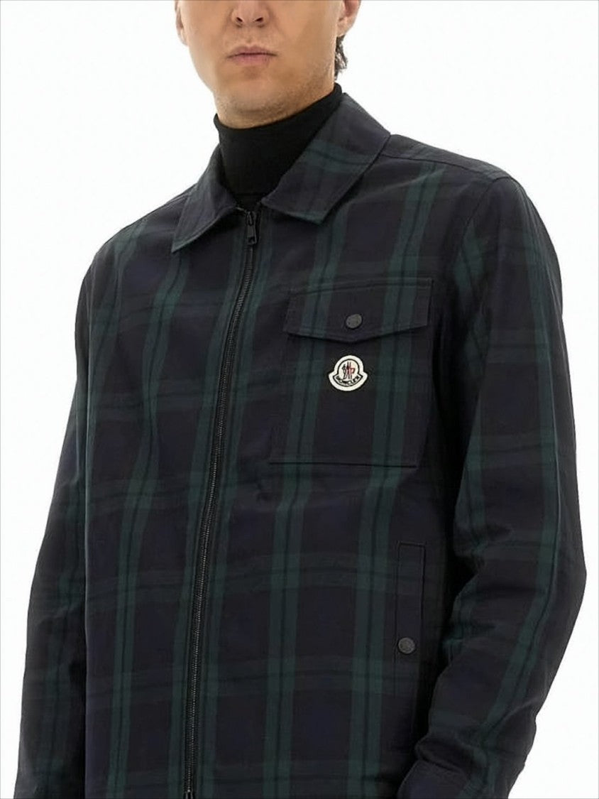 Moncler Cropped Dark Plaid Moncler Jacket
