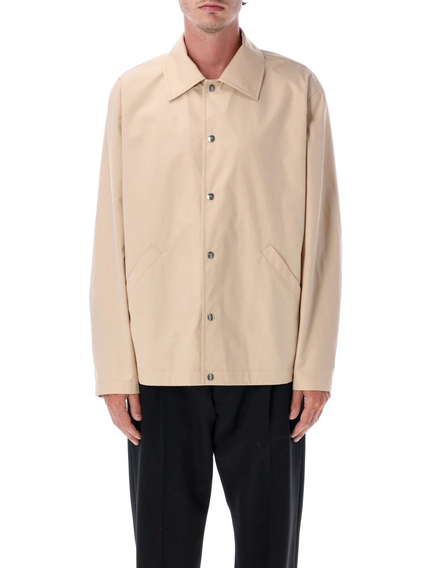 Jil Sander Relaxed Fit Logo Jacket In Dark Sand
