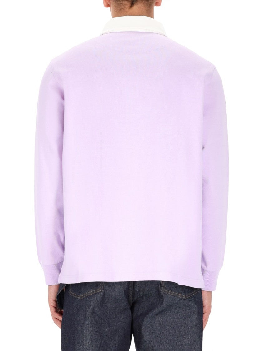 J. W. Anderson Super Super Lilac Graphic Long-Sleeve Polo Shirt