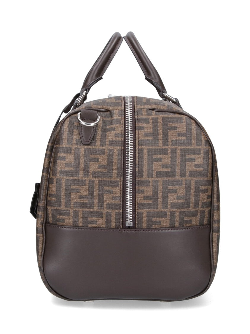 Fendi Monogram Duffle-Style Suitcase With Leather Accents