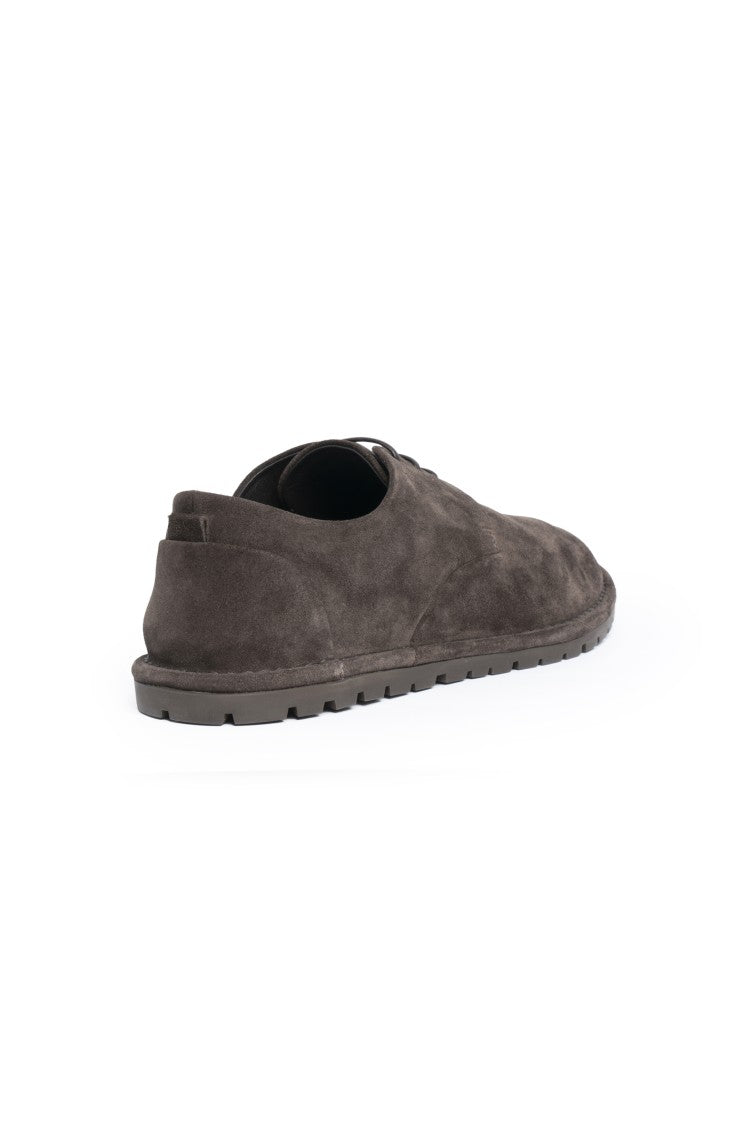 Marsèll Minimalist Brown Lace-Up Flat Shoes