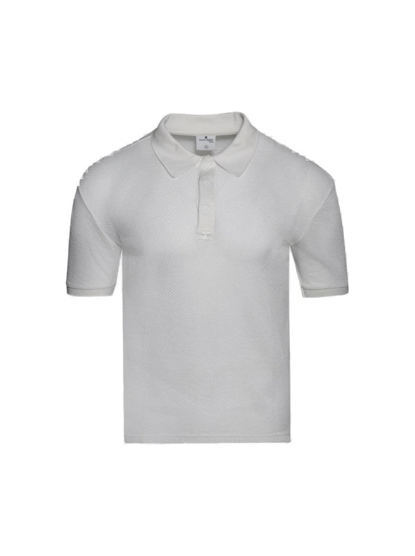 Courrèges Ac Mesh Polo Shirt - Heritage White