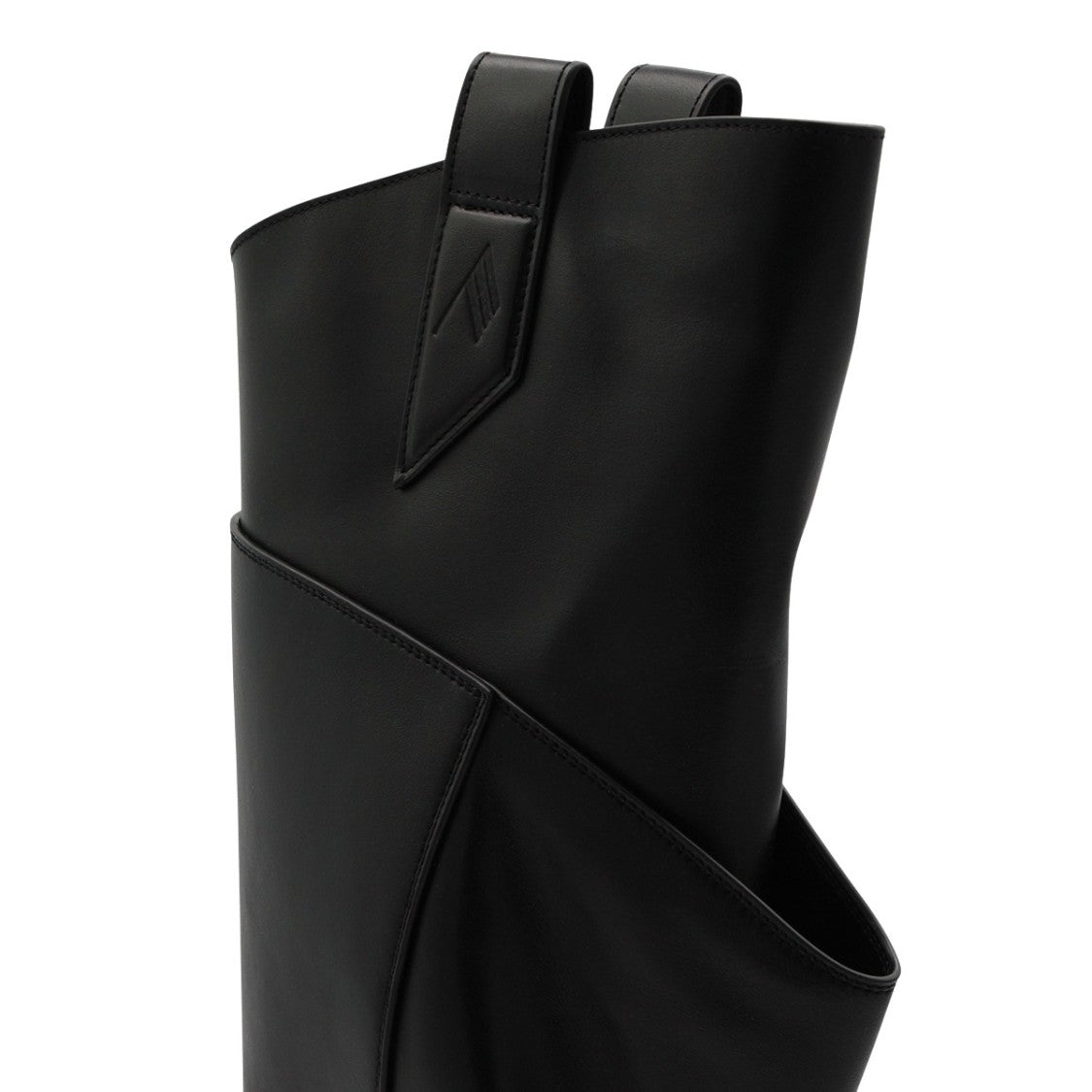 The Attico Tall Black Boots With Asymmetrical Fold