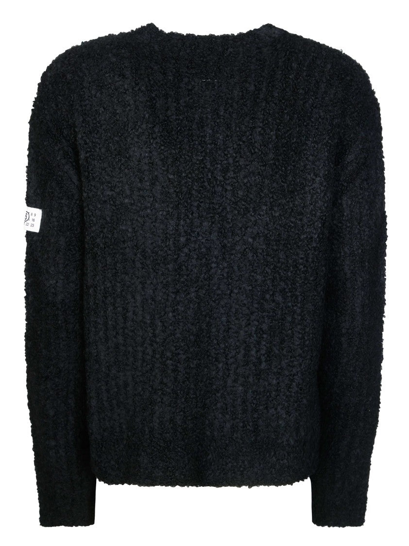 Mm6 By Maison Margiela Textured Long Sleeve Sweater