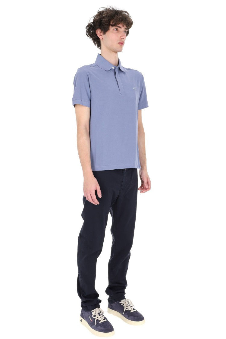 Jacob Cohen Aviation Blue Piquet Cotton Polo Shirt