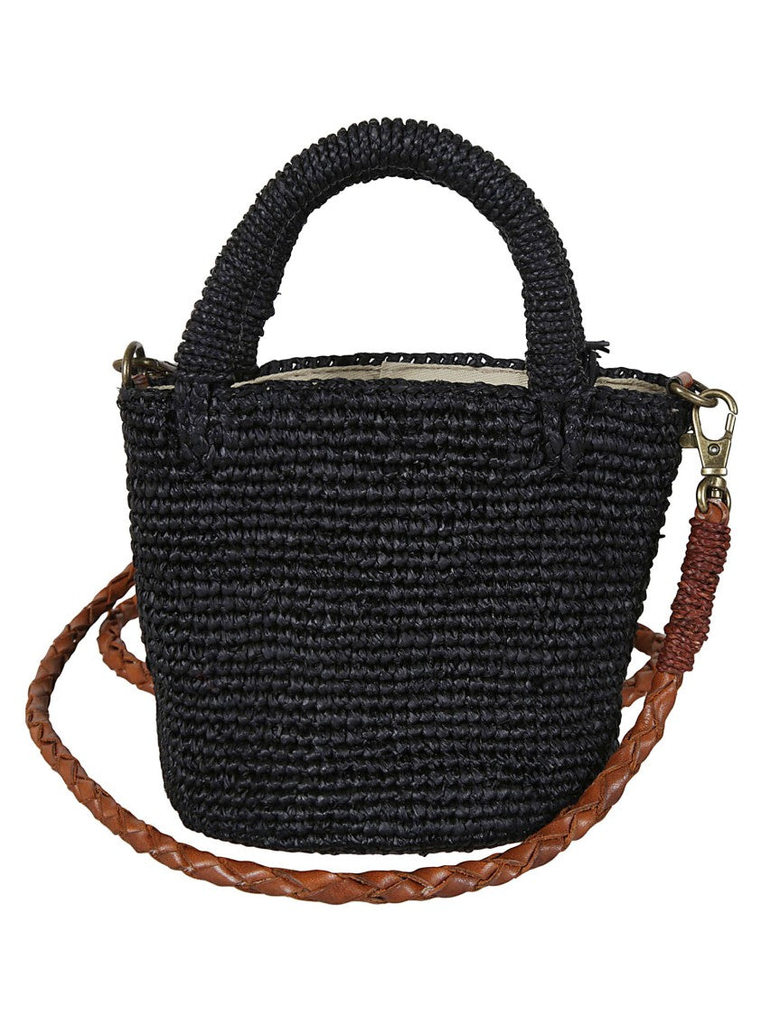 Ibeliv Woven Raffia Bucket Minibag