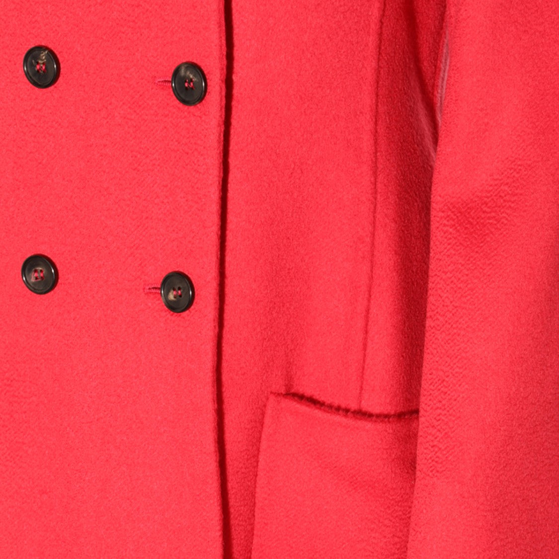 Lanvin Watermelon Cashmere Long Coat With Double-Breasted Design And Classic Collar