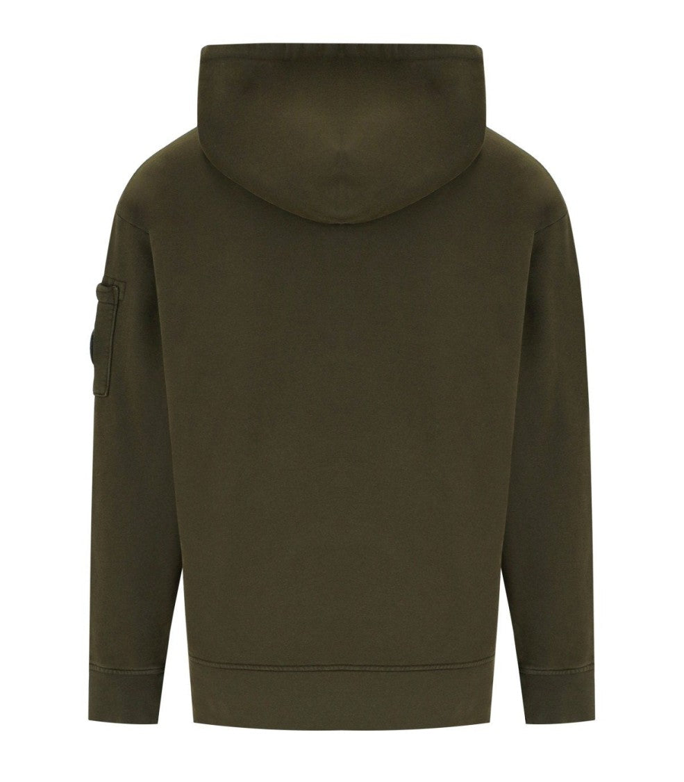 C.P. Company Diagonal Fleece Boxy Ivy Green Hoodie