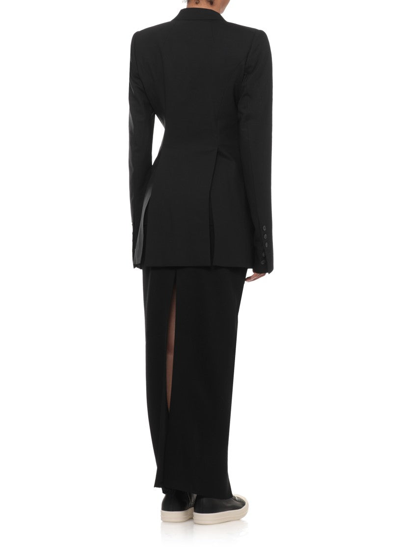 Rick Owens Black Peak Lapel Blazer