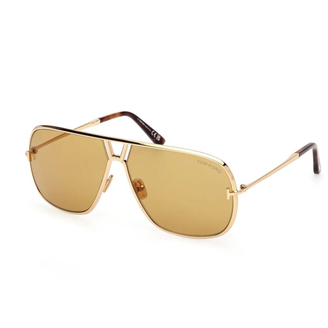 Tom Ford Ft1204 Rectangular Amber-Tinted Sunglasses