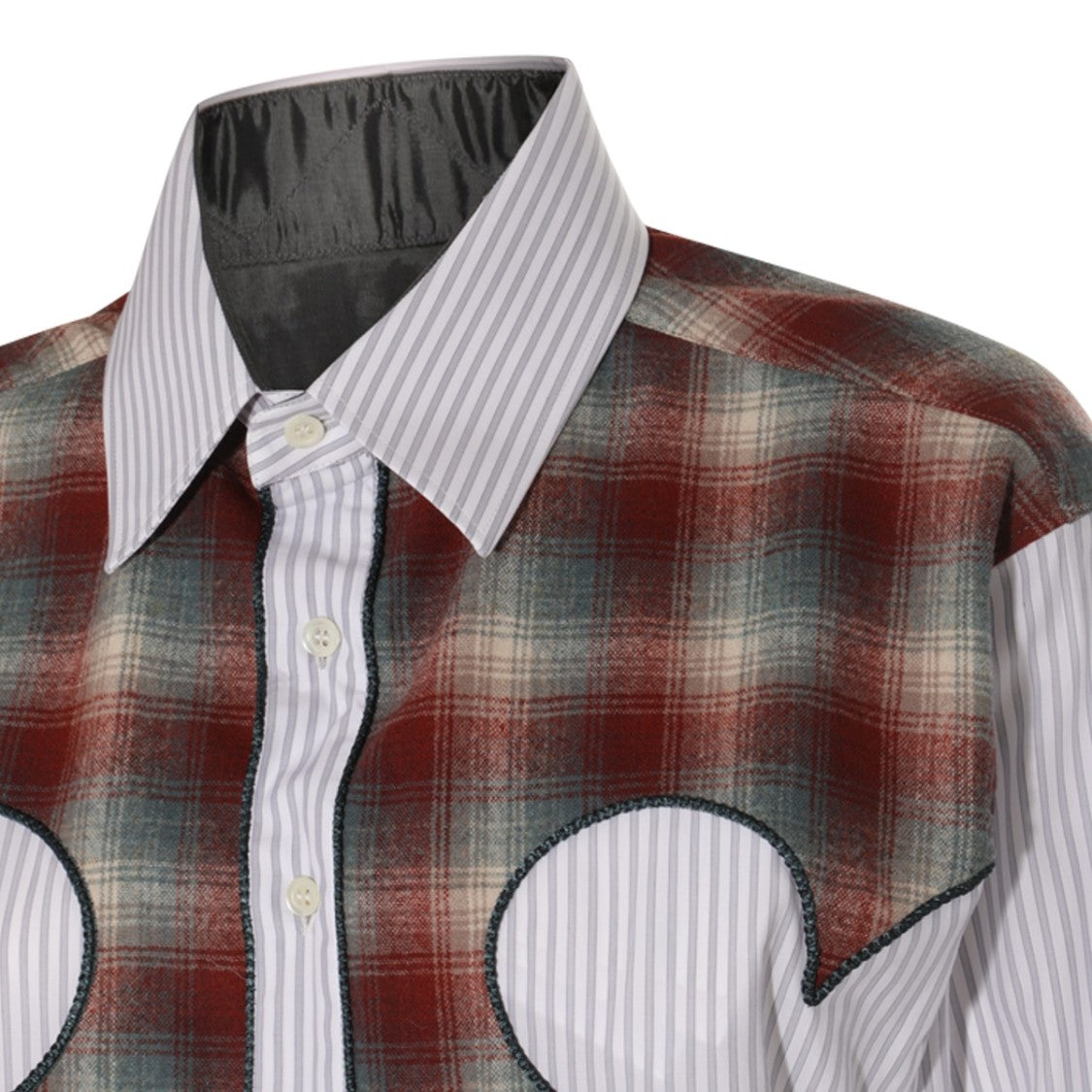 Maison Margiela Grey Cotton Check Details Shirt