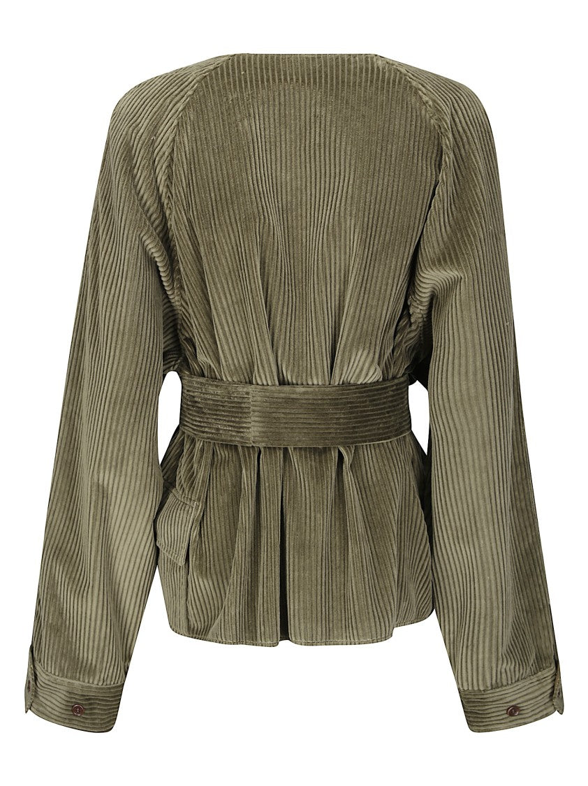 Jejia Short Ribbed Jacket With Versatile Fabric Panel