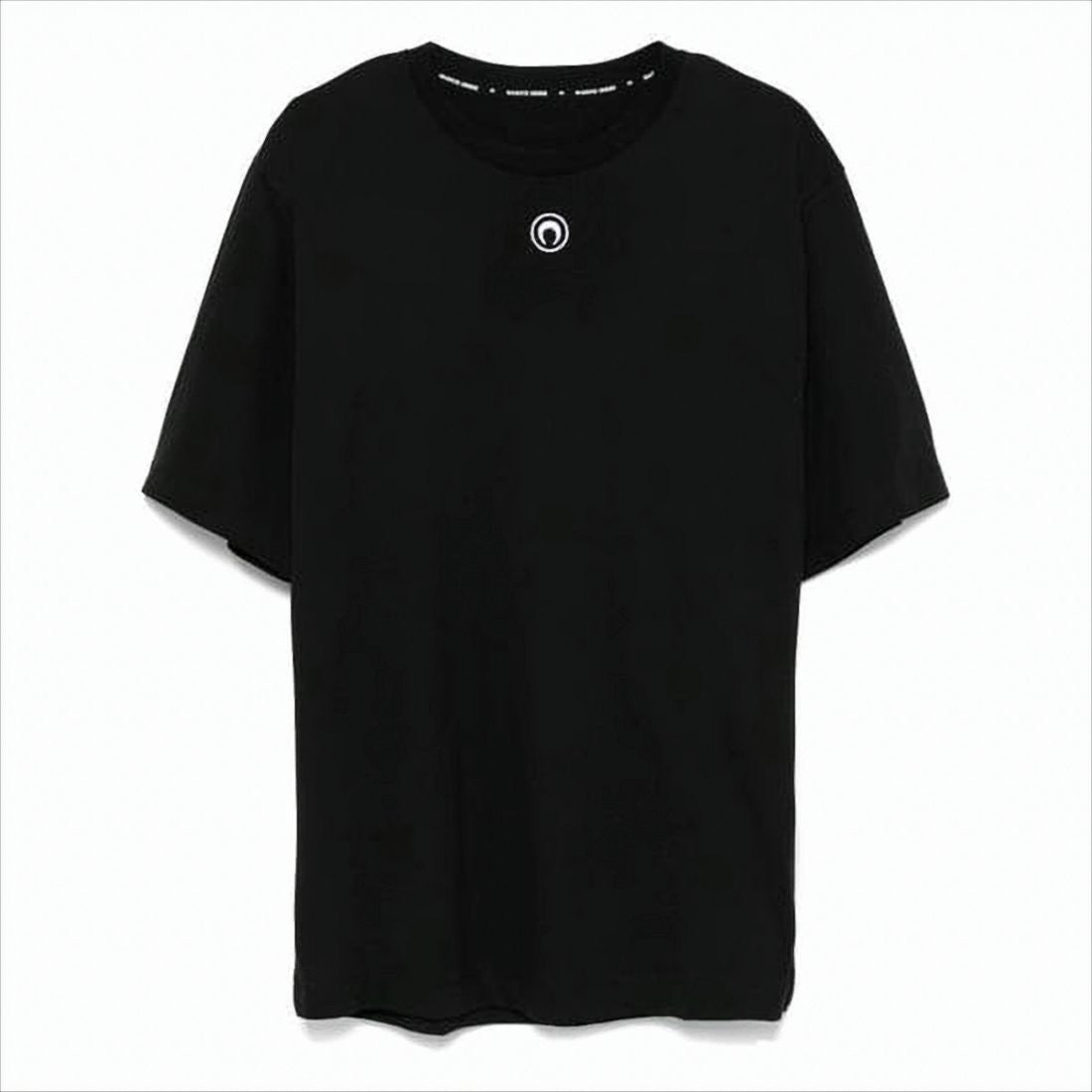 Marine Serre Relaxed Fit Black T-Shirt With Circular Emblem